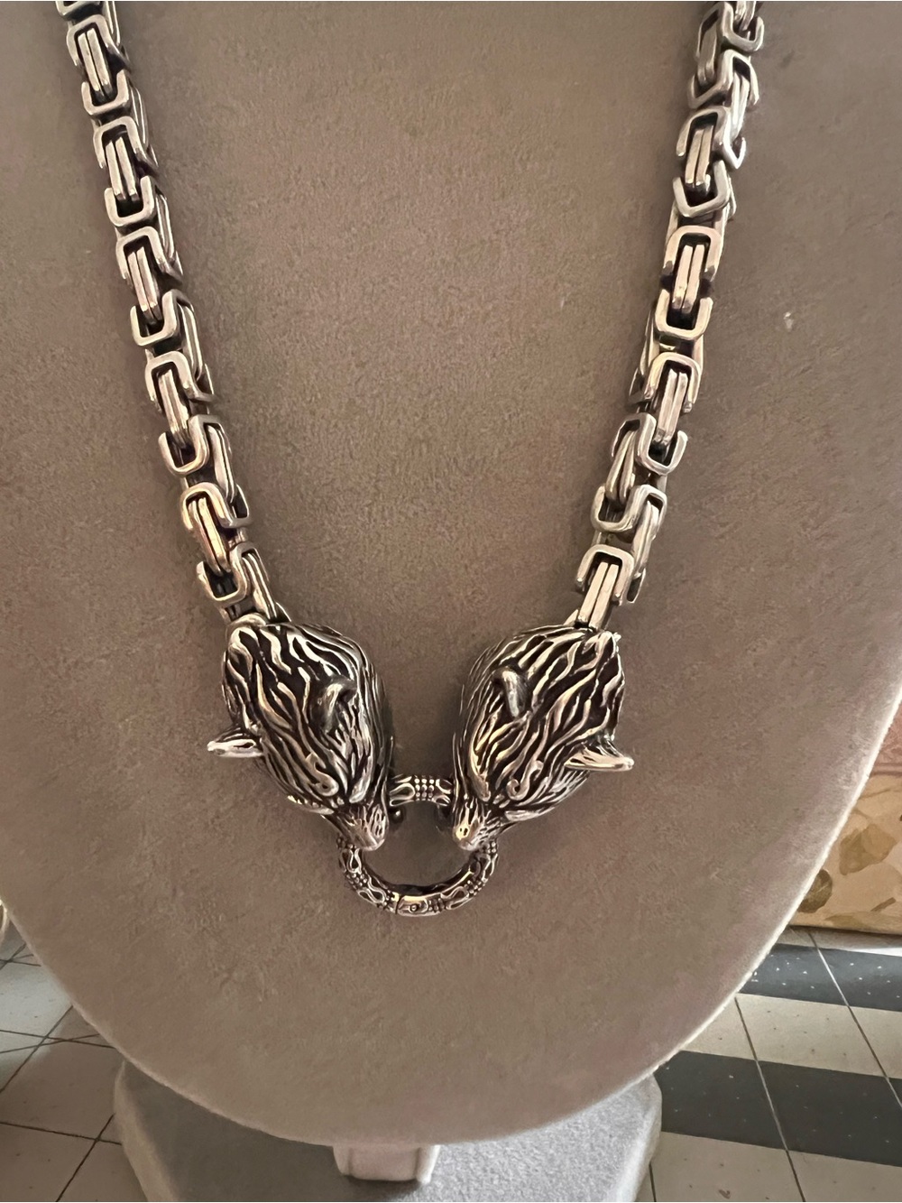 “NORSE”  GLEIPNIR'S HOLD -
STAINLESS STEEL FENRIR
NECKLACE - Picture 4 of 11